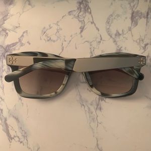 Tory Burch Green and Gold Sunglasses